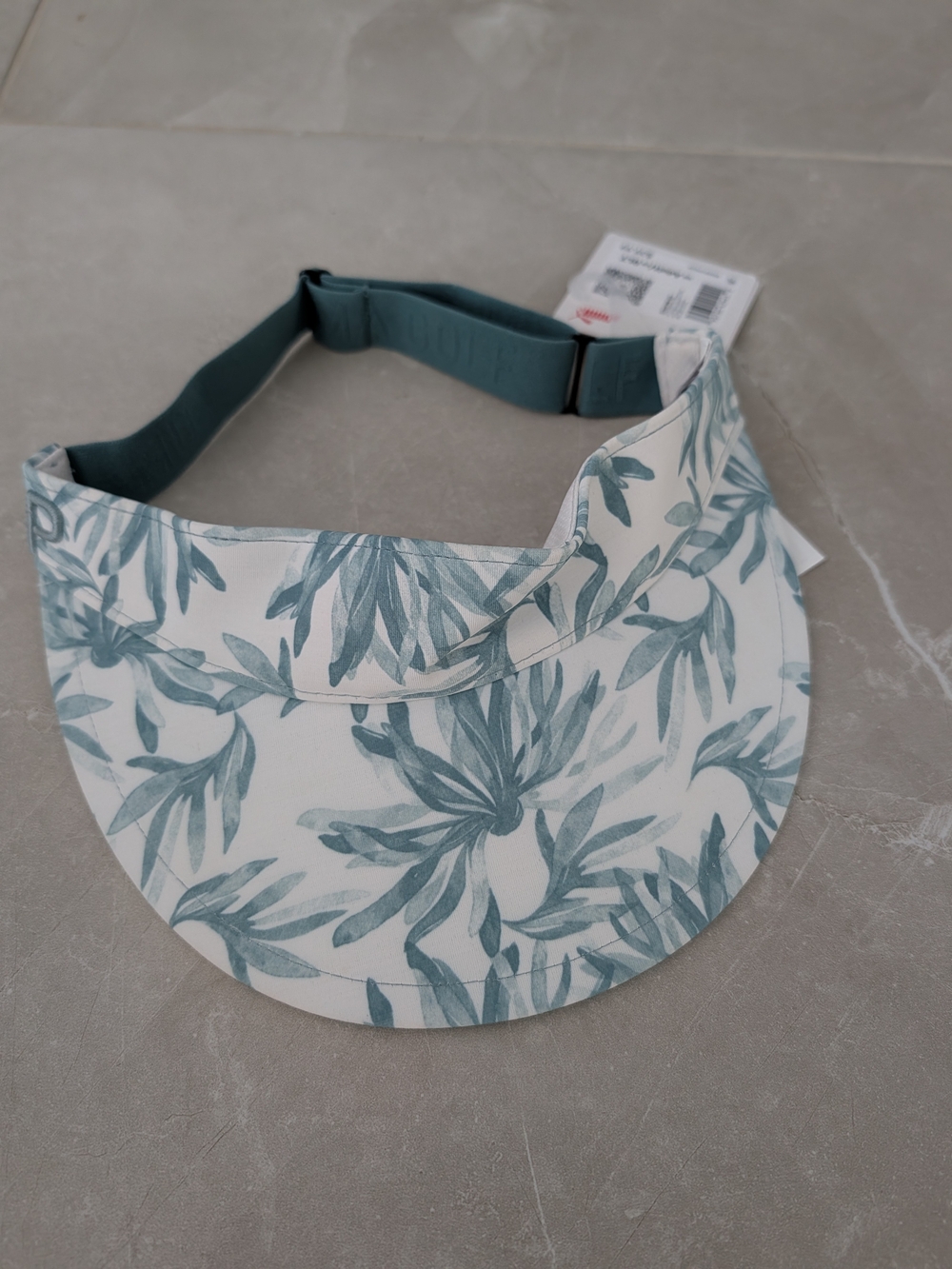 2/$30 PUMA Graphic Tour Visor â Green & White Floral Leaf Print NWT
